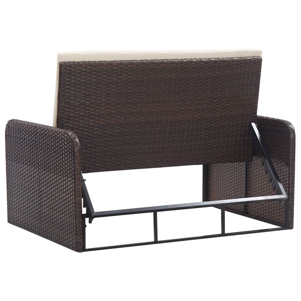 Set Divani da Giardino 2 pz con Cuscini in Polyrattan Marrone cod mxl 50934