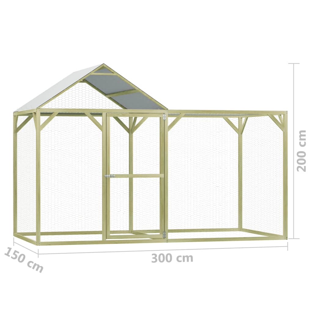 Pollaio 3x1,5x2 m in Legno di Pino Impregnato cod mxl 53039