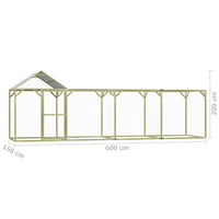 Pollaio 6x1,5x2 m in Legno di Pino Impregnato cod mxl 47610