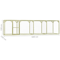 Pollaio 1,5x6x1,5 m in Legno di Pino Impregnato