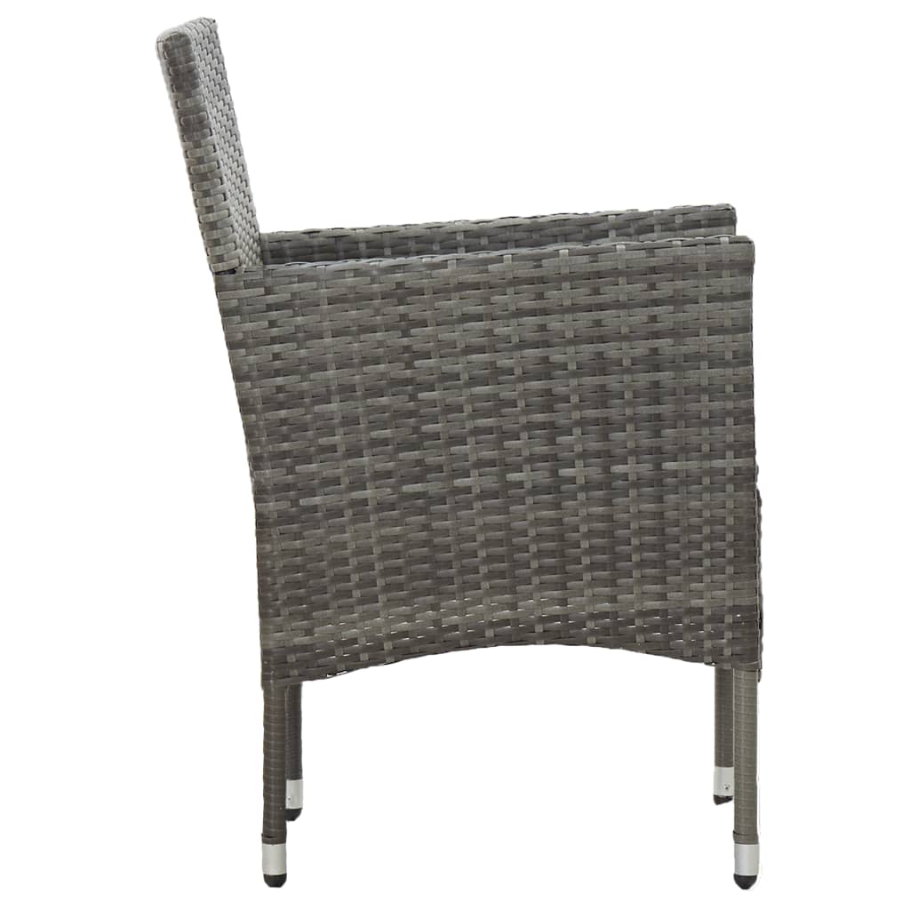 Set Mobili da Pranzo per Giardino 5pz Grigio Polyrattan e Vetro 46174