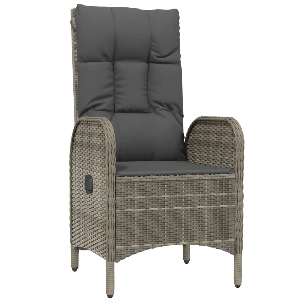 Sedie da Giardino 2 pz in Polyrattan Grigio 46219