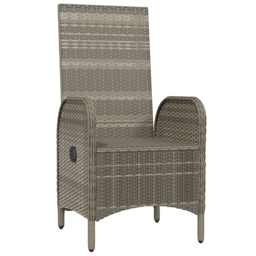 Sedie da Giardino 2 pz in Polyrattan Grigio 46219