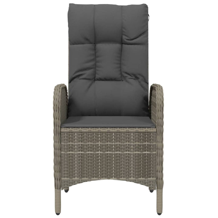 Sedie da Giardino 2 pz in Polyrattan Grigio 46219