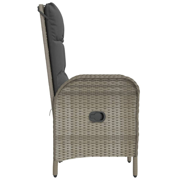 Sedie da Giardino 2 pz in Polyrattan Grigio 46219