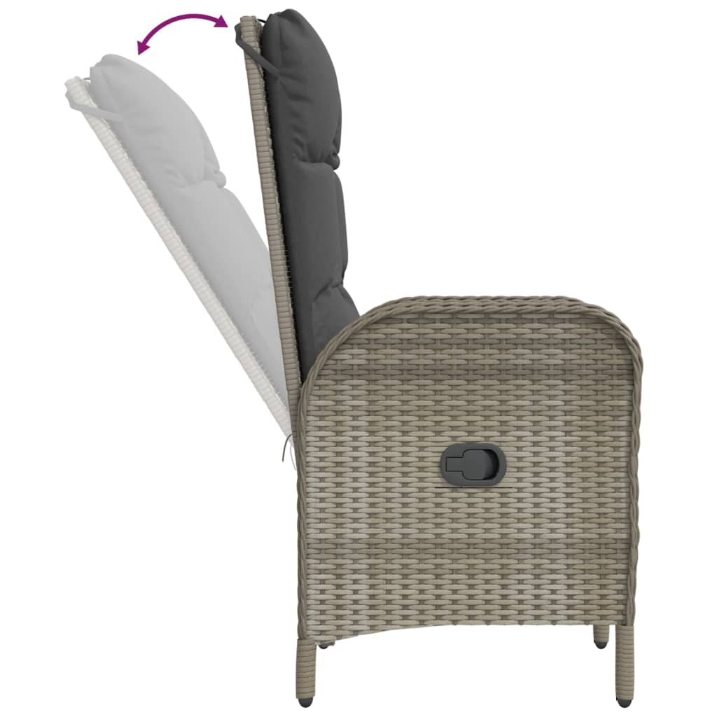 Sedie da Giardino 2 pz in Polyrattan Grigio 46219