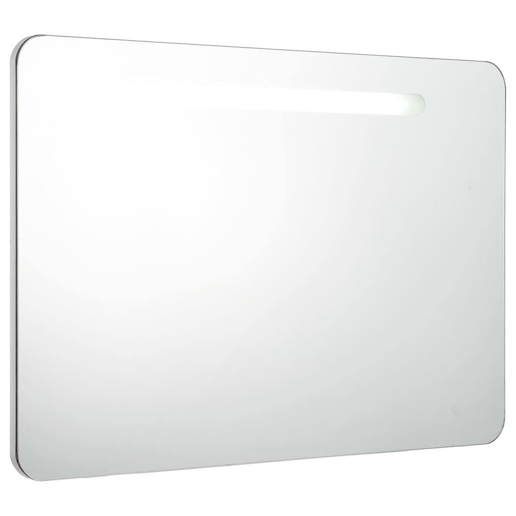 Armadietto Bagno con Specchio e LED 80x9,5x55 cm   cod mxl 73673