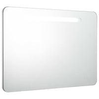 Armadietto Bagno con Specchio e LED 80x9,5x55 cm   cod mxl 73673