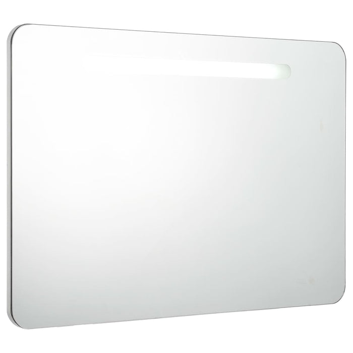 Armadietto Bagno con Specchio e LED 80x9,5x55 cm 285120