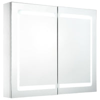 Armadietto Bagno con Specchio e LED 80x12,2x68 cmcod mxl 126856