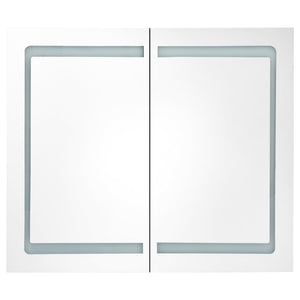 Armadietto Bagno con Specchio e LED 80x12,2x68 cmcod mxl 126856