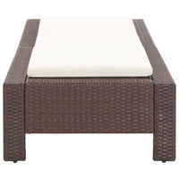 Lettino Prendisole con Cuscino Marrone in Polyrattan 46235