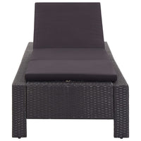 Lettino Prendisole con Cuscino Nero in Polyrattan  cod mxl 12277