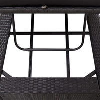 Lettino Prendisole con Cuscino Nero in Polyrattan 46237