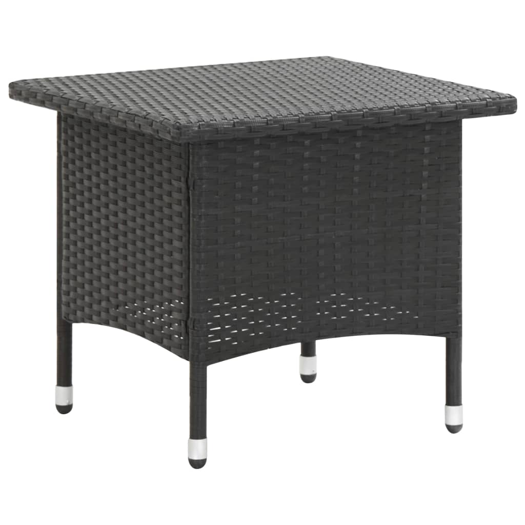 Tavolino da Tè Nero 50x50x47 cm in Polyrattan 46250