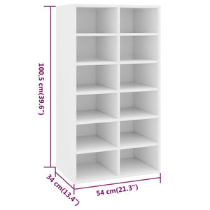 Scarpiera Bianca 54x34x100,5 cm in Legno Multistrato cod mxl 52564