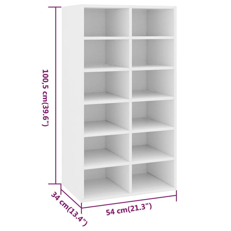 Scarpiera Bianca 54x34x100,5 cm in Legno Multistrato cod mxl 52564