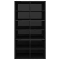 Scarpiera Nero Lucido 54x34x100,5 cm in Legno Multistrato 800403