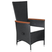 Set da Pranzo da Giardino 9 pz con Cuscini in Polyrattan Nero 47679