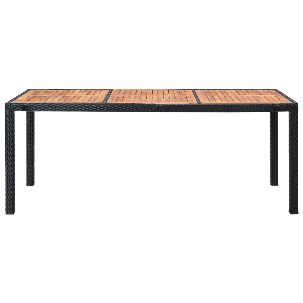 Set da Pranzo da Giardino 9 pz con Cuscini in Polyrattan Nero 47682