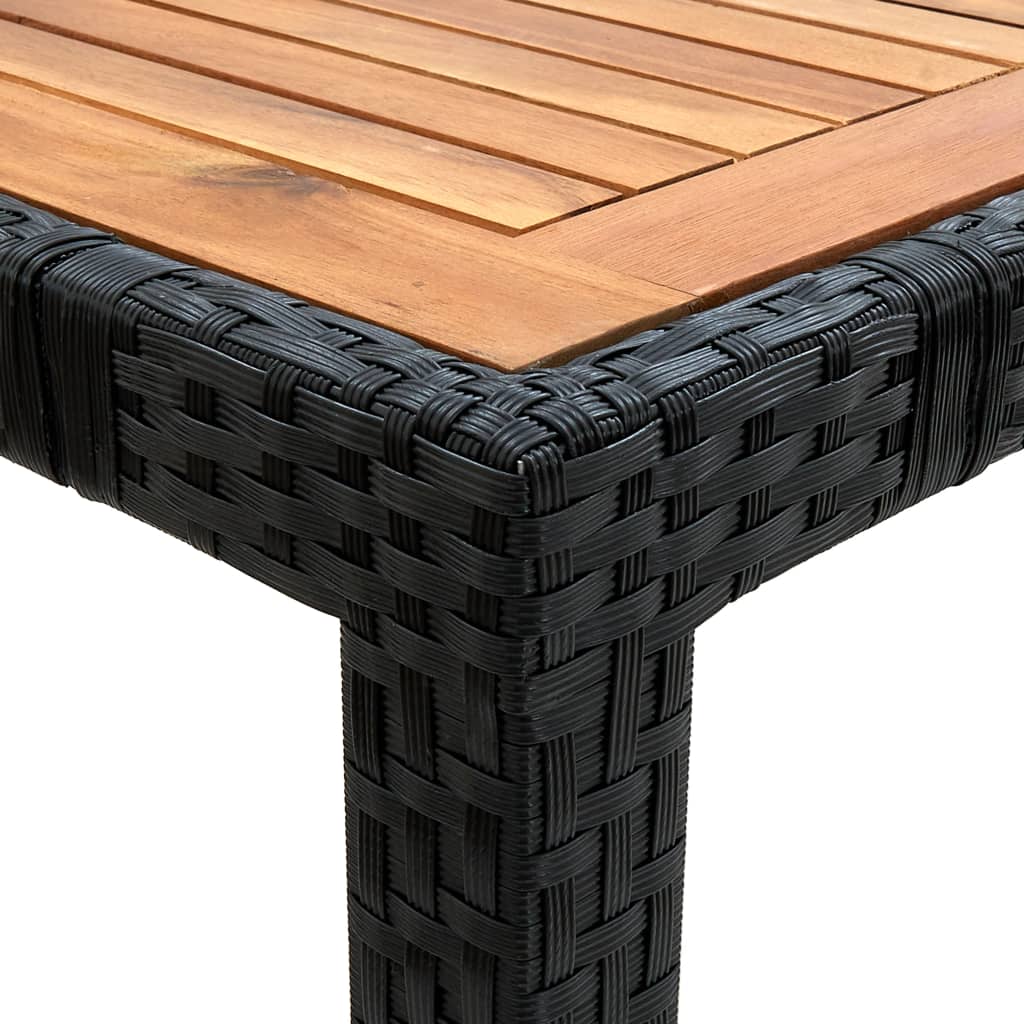 Set da Pranzo da Giardino 9 pz con Cuscini in Polyrattan Nero 47682