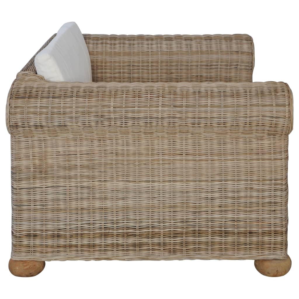 Set di Divani 2 pz con Cuscini in Rattan Naturale 278601