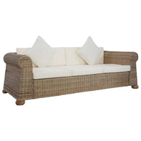 Set di Divani 2 pz con Cuscini in Rattan Naturale 278602