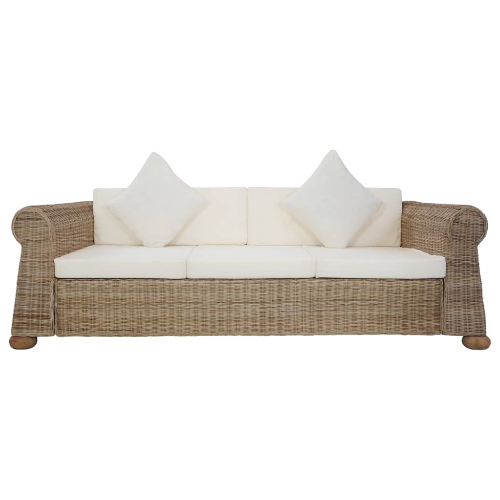 Set di Divani 2 pz con Cuscini in Rattan Naturale 278602