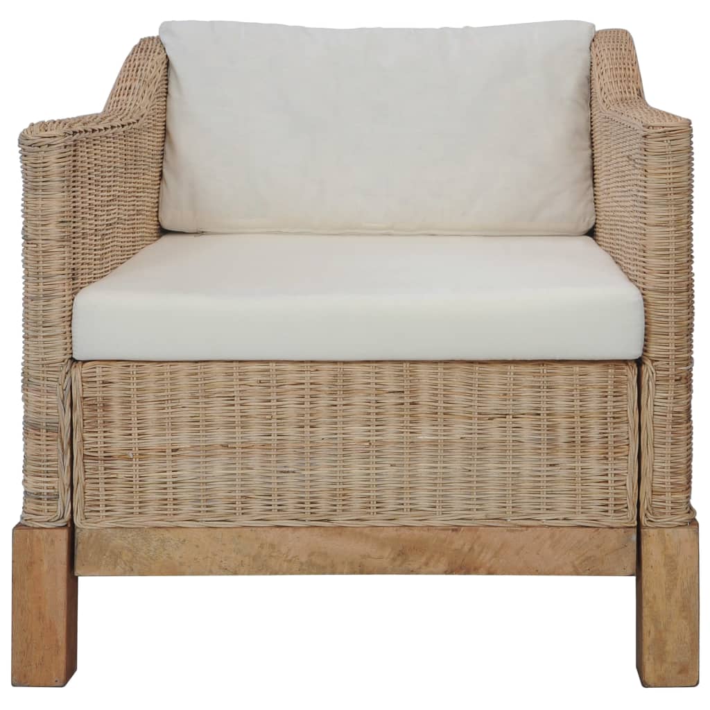 Set di Divani 2 pz con Cuscini in Rattan Naturale cod mxl 6260