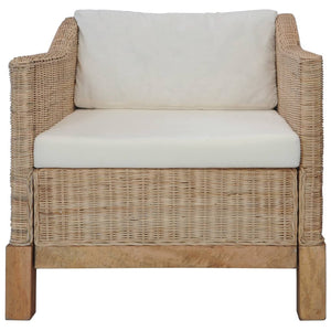 Set di Divani 2 pz con Cuscini in Rattan Naturale cod mxl 6260