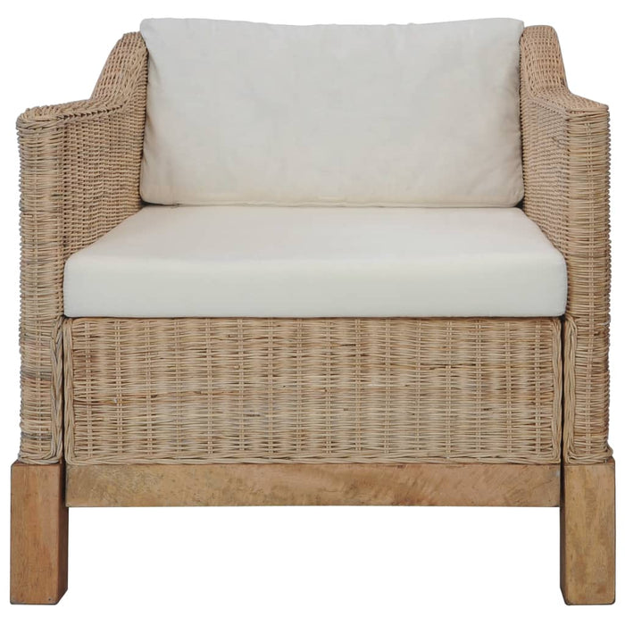 Set di Divani 2 pz con Cuscini in Rattan Naturale cod mxl 6260