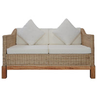 Set di Divani 2 pz con Cuscini in Rattan Naturale cod mxl 6260