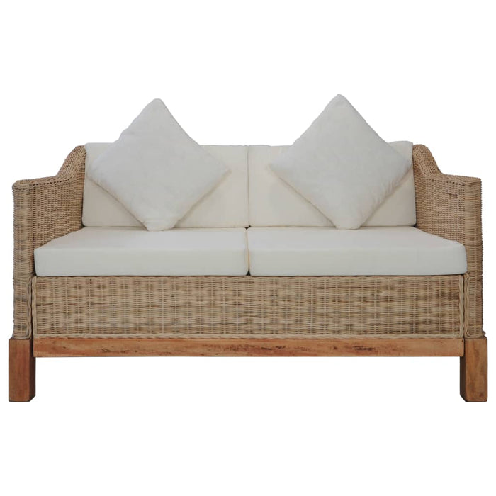 Set di Divani 2 pz con Cuscini in Rattan Naturale 278615