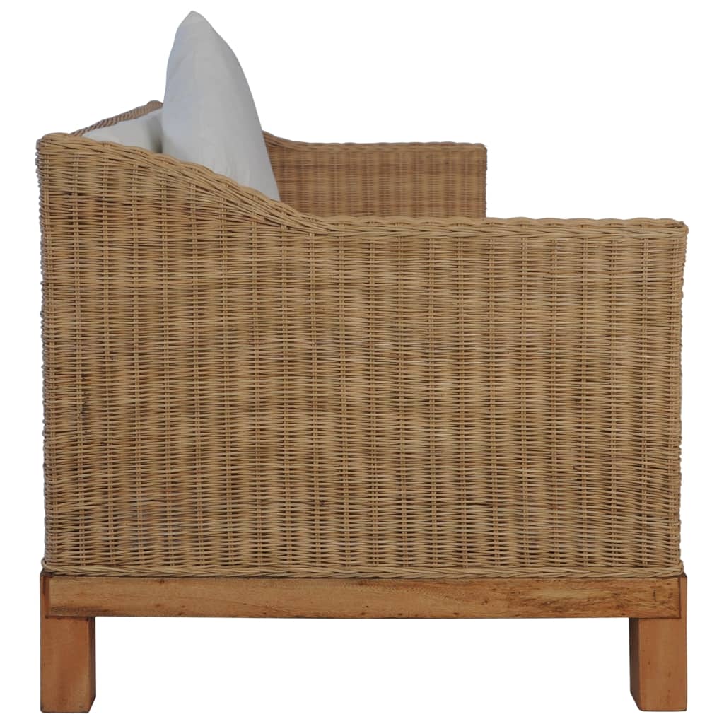 Set di Divani 2 pz con Cuscini in Rattan Naturale cod mxl 6263