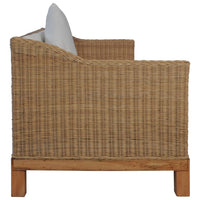 Set di Divani 2 pz con Cuscini in Rattan Naturale cod mxl 6263