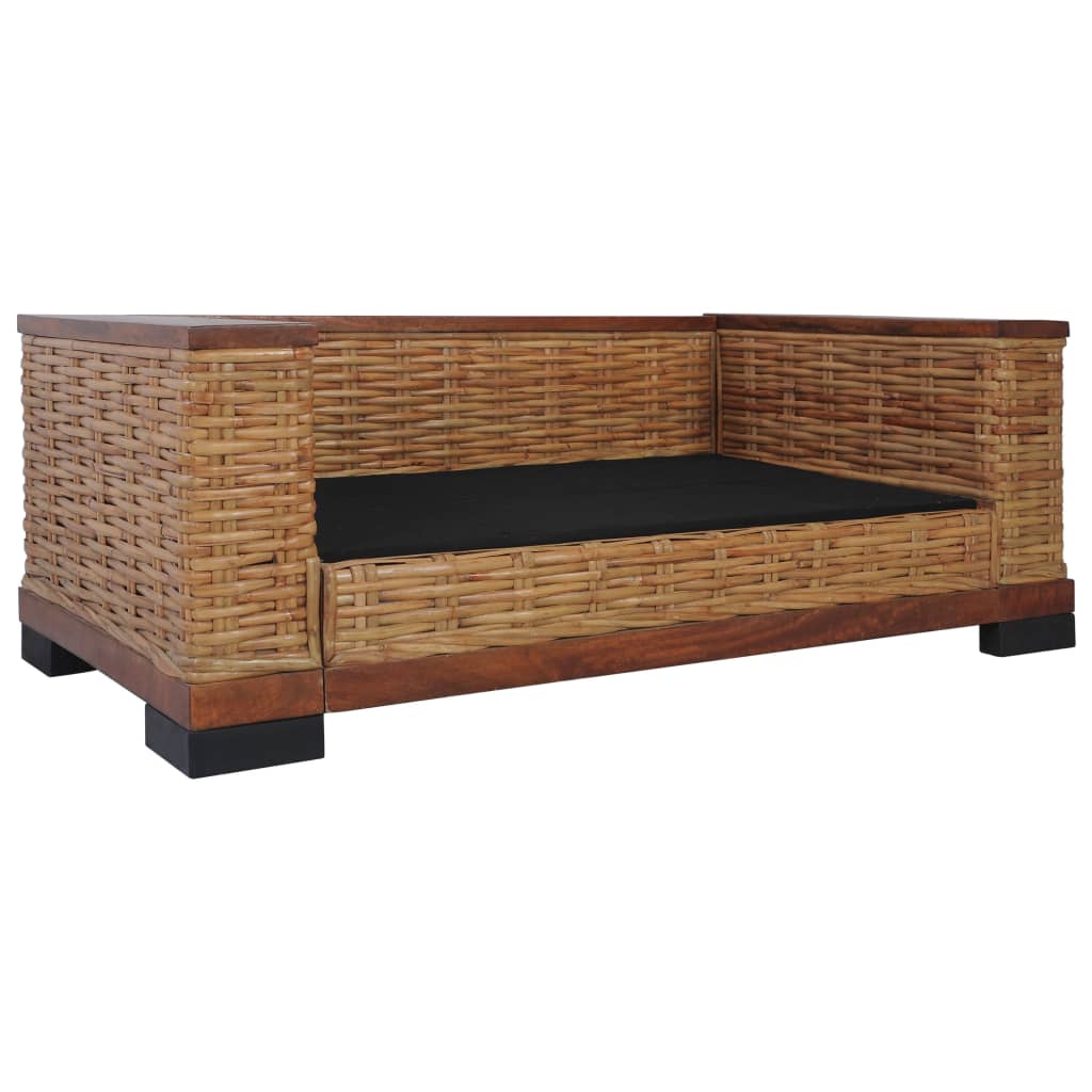 Set di Divani 2 pz con Cuscini in Rattan Naturale Marrone