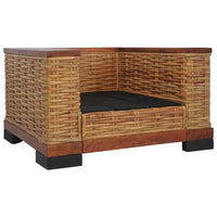 Set di Divani 2 pz con Cuscini in Rattan Naturale Marrone cod mxl 19517