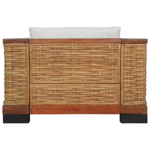 Set di Divani 2 pz con Cuscini in Rattan Naturale Marrone 278621