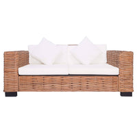 Set Divani 2 pz con Cuscini in Rattan Naturale 278622