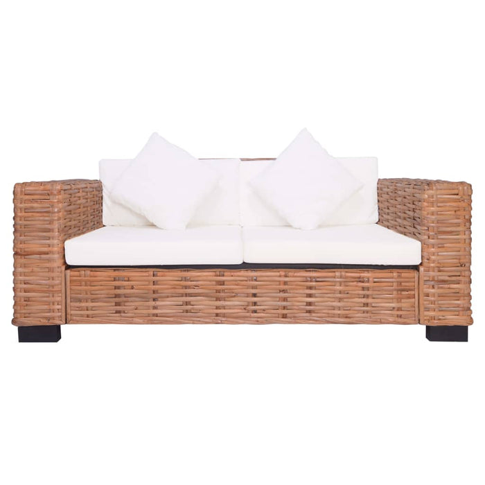 Set Divani 2 pz con Cuscini in Rattan Naturale 278622