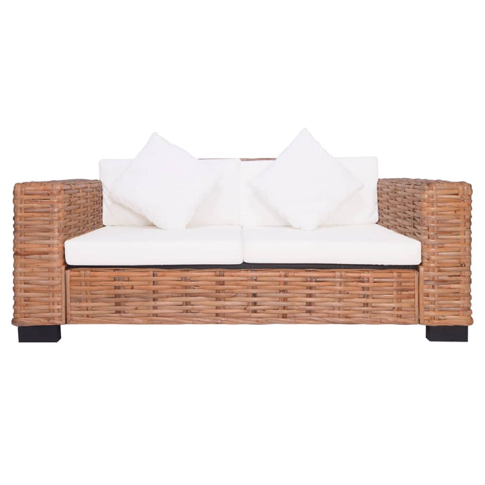 Set di Divani con Cuscini 2 pz in Rattan Naturale   cod mxl 12710