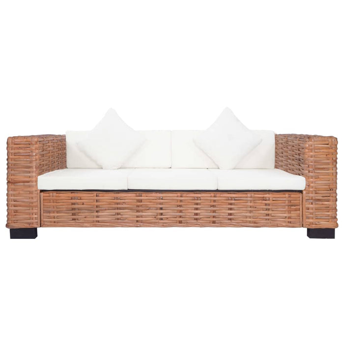 Set di Divani con Cuscini 2 pz in Rattan Naturale   cod mxl 12710