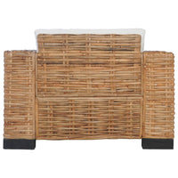 Set Divani 3 pz con Cuscini in Rattan Naturale   cod mxl 12721