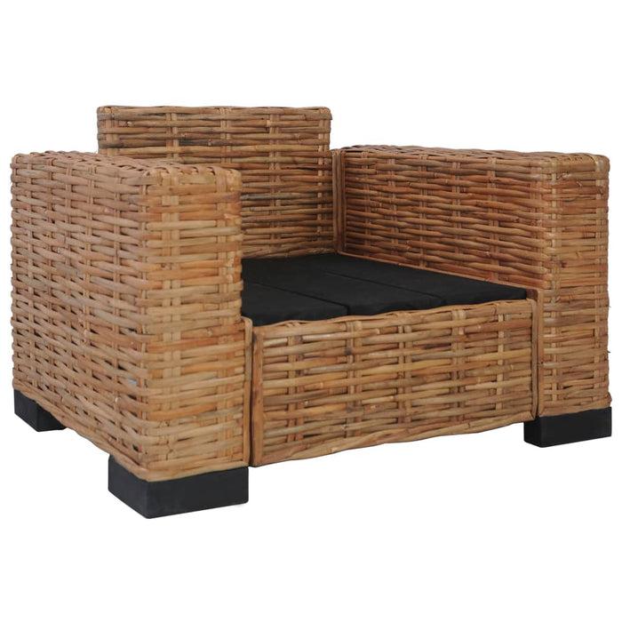 Set Divani 3 pz con Cuscini in Rattan Naturale   cod mxl 12721