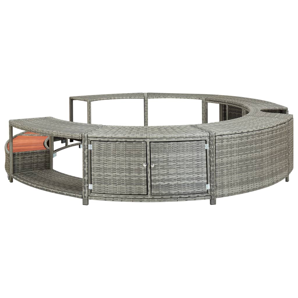 Bordo Spa Grigio in Polyrattan