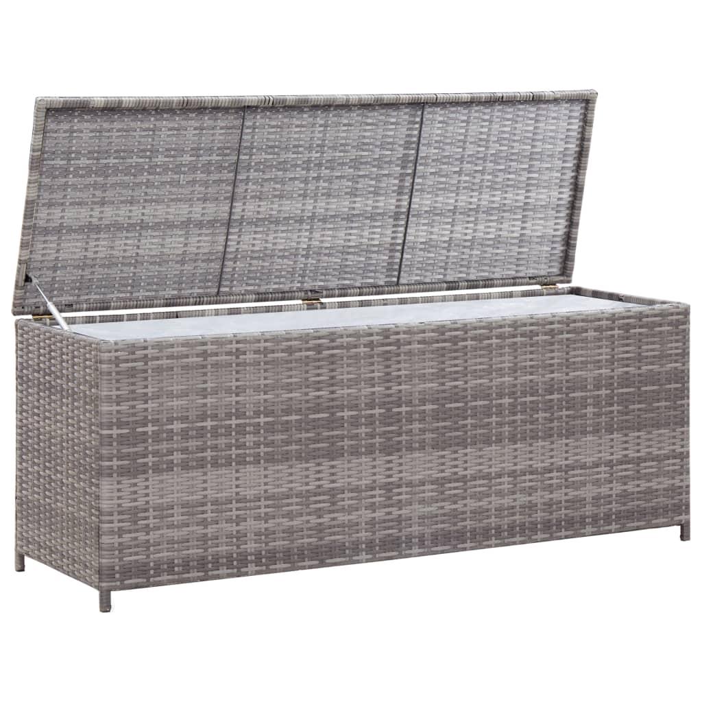 Baule da Giardino Grigio 120x50x60 cm in Polyrattan 46460