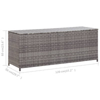 Baule da Giardino Grigio 120x50x60 cm in Polyrattan 46460