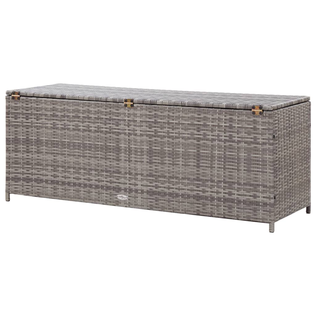 Baule da Giardino Grigio 150x50x60 cm in Polyrattan 46462