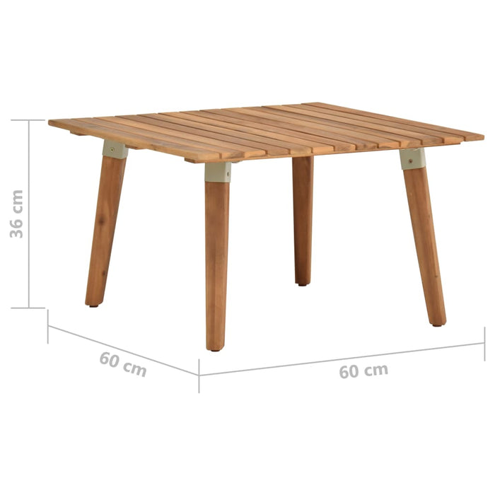 Tavolino da Caffè per Giardino 60x60x36 cm Legno di Acacia cod mxl 34294