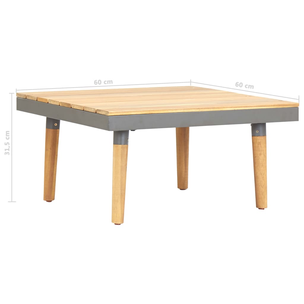 Tavolino da Caffè per Giardino 60x60x31,5 cm Massello di Acacia cod mxl 14040